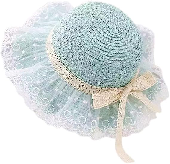 Little Girl Kids Breathable Summer Straw Hat Foldable UV Protection Bowknot Wide Brim Floppy Beach Sun Visor Hats