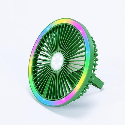 7 Inch 3-Speed Portable Desk Fan with LED Light, Small Quiet Table Fan for Bedroom, USB Rechargeable Fan for Office, Bedroom, Living room, Kitchen, Outdoors, White